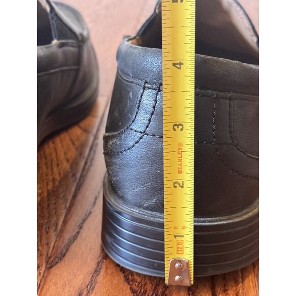 Clarks Unstructured Leather Loafers Mens 10.5 W Black Comfort Slip On EU 44 - Picture 13 of 16